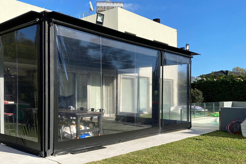Toldo vertical cristal para quinchos