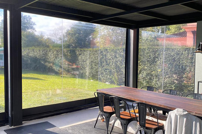 Toldo vertical cristal para quinchos